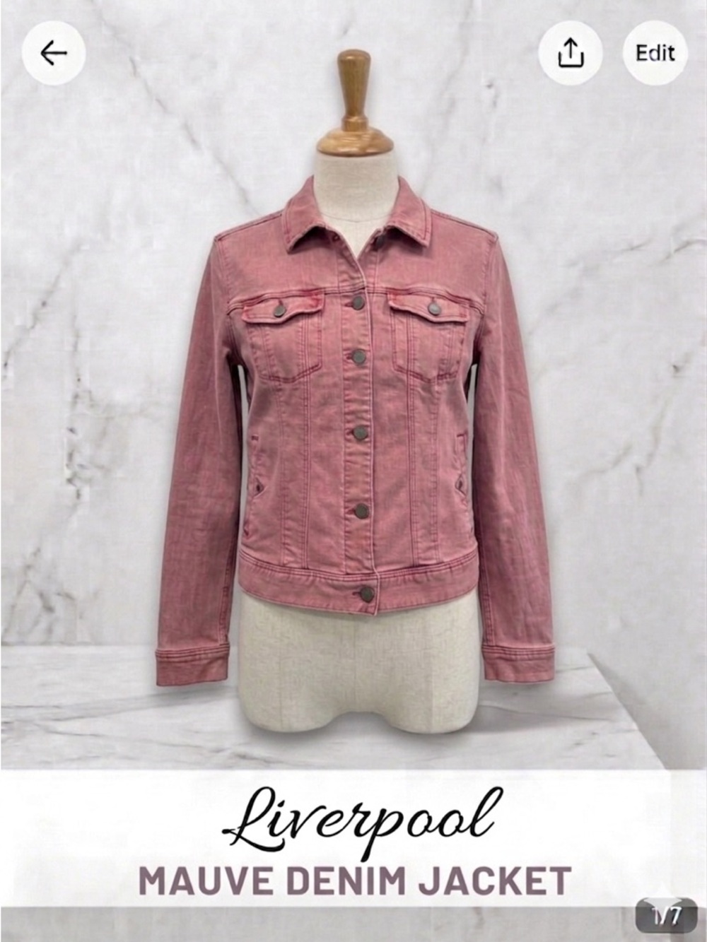 Liverpool Mauve Denim women’s jacket Size S